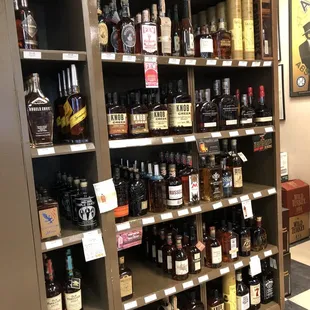 shelves of liquor