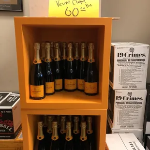 a shelf of bottles