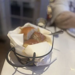 Dinner rolls with sea salt and sweet cream butter