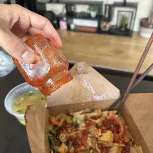 Drunken noodles with a little extra spice