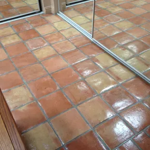 Many other services don't understand the needs of Saltillo or Terrazzo Tile, but we do!  Pick a soft luster or high gloss and enjoy clean.