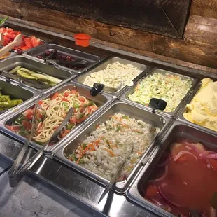 Sunday buffet $10.99 all day and includes sirloin steak, crab cakes, and peel n eat shrimp