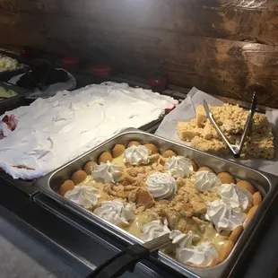 a variety of desserts