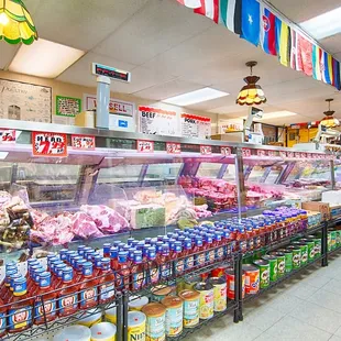 a meat section of a grocery store