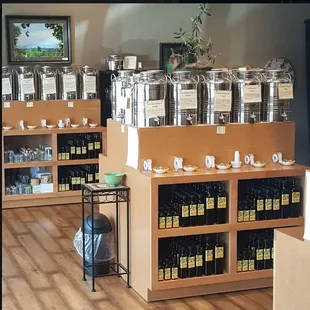 a display of old world oils and vinegar