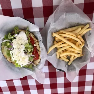 Gyro with side of French Fries