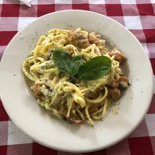 Home made Fettuccine Alfredo with chicken Pasta