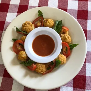 Mushroom Butter with fresh basil, fresh tomato and marinara.