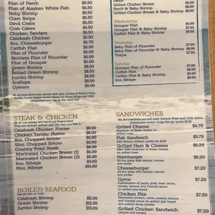 menu