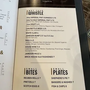 Happy Hour Menu 8/23