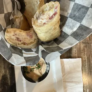 Happy Hour Reuben Wonton Rolls