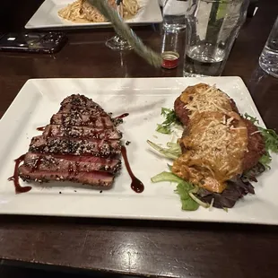 Seared Tuna w/ Risotto Cakes