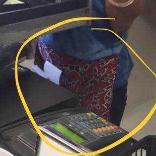 a person using a calculator