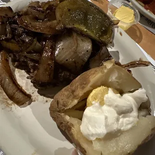 Chopped Steak and baked potato