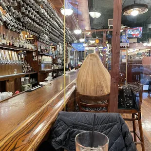 Socially distanced at the bar