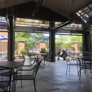 tables and umbrellas