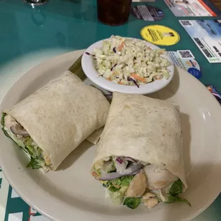 Cajun Chicken Wrap with Cole slaw