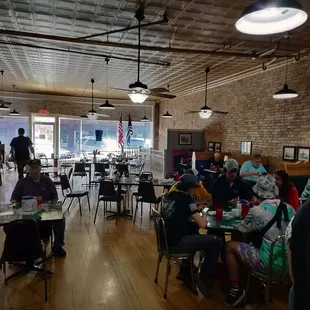 Inside the restaurant.