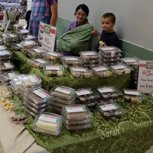 &quot;Sarah&apos;s Sweets&quot; has the most amazing fudge.  Tried several different kinds.  They offer combinations of 3 in a package for $5!