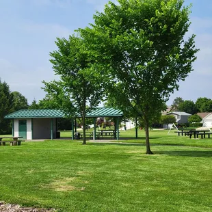 Shelterhouse and picnic tables