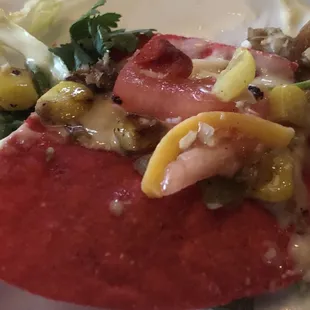 Close up of pulled pork nachos - fresh!