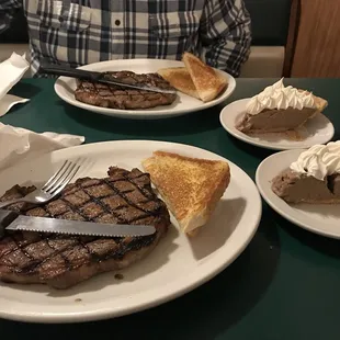 Ribeyes and chocolate pies- delicious as always