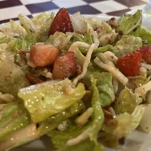 Their famous strawberry salad with homemade dressing-truly spectacular!