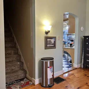 Stairs leading to guest room
