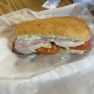 6 inch sub on white bread...delicious!