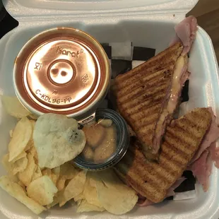 Wednesday Special: Ham &amp; Cheese panini with chips and soup