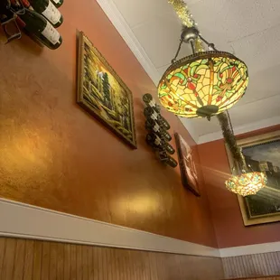 Wine bottles on the walls