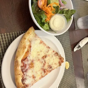 Pizza and salad