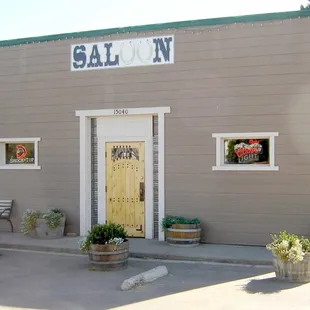 the entrance to the saloon