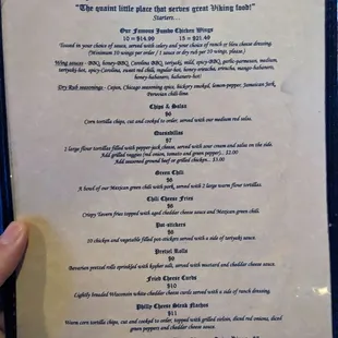 Updates menus (old ones were over 7 years olls and prices have gone up!