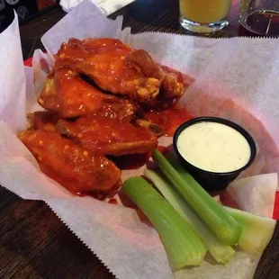 Wings with regular hot sauce