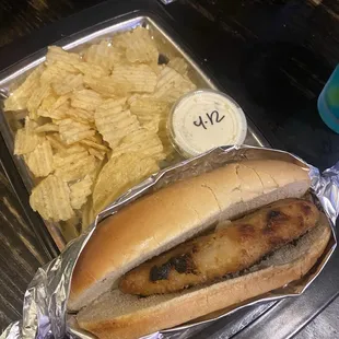 Beer battered fish and chips