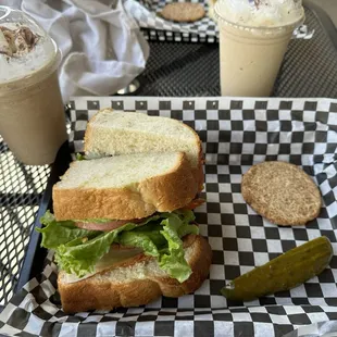 Checkerboard Glacier, BLTA on Buttercrust, White Mocha Glacier