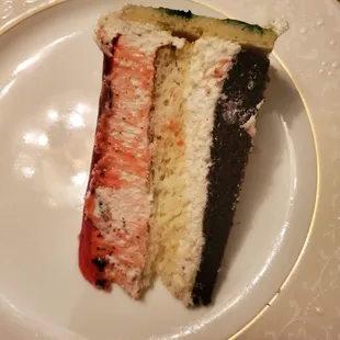 Slice of eggnog mousse cake