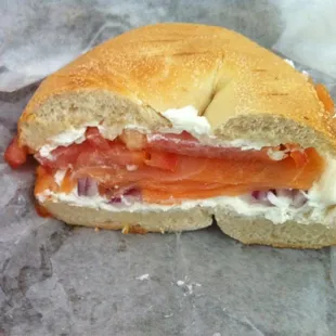 Bagel &amp; lox without capers. Sooo good!