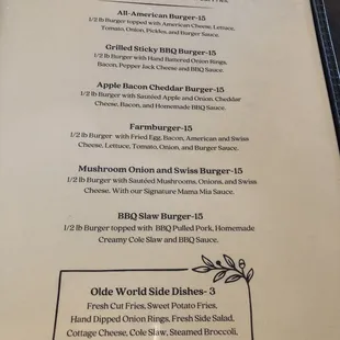 Burger menu