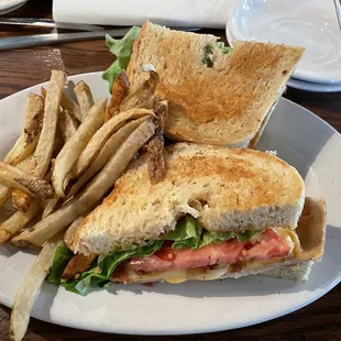 Turkey club with homemade fries