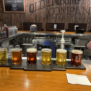 a flight of beers