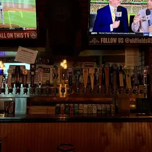 a baseball game on tv