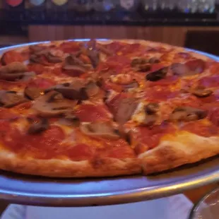 The Florence pizza with mushrooms &amp; pepperoni.