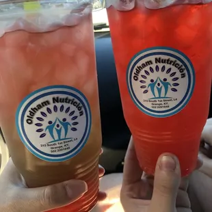 Strawberry Lemonade (L) &amp; Sunrise (R)