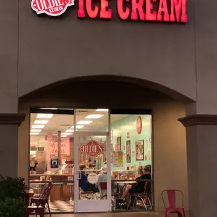 the entrance to a store