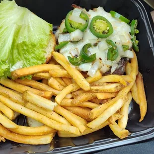 Burger with fresh jalapenos