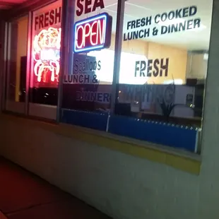 Outside the restaurant