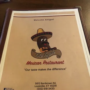 Menu front