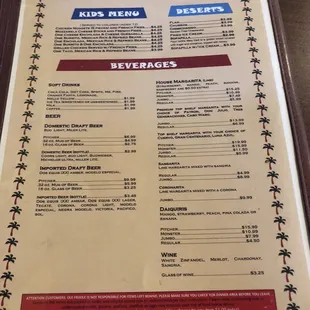 Menu back